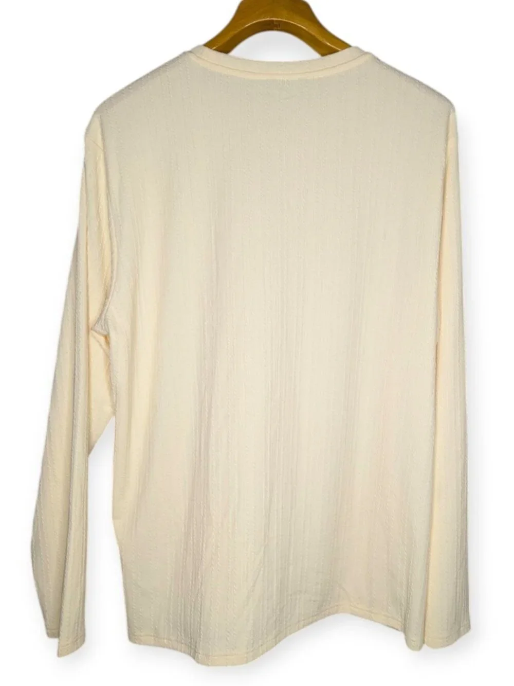 J Mierr Cream Long Sleeve Pull Over Lightweight Sweater Men's Size XXL